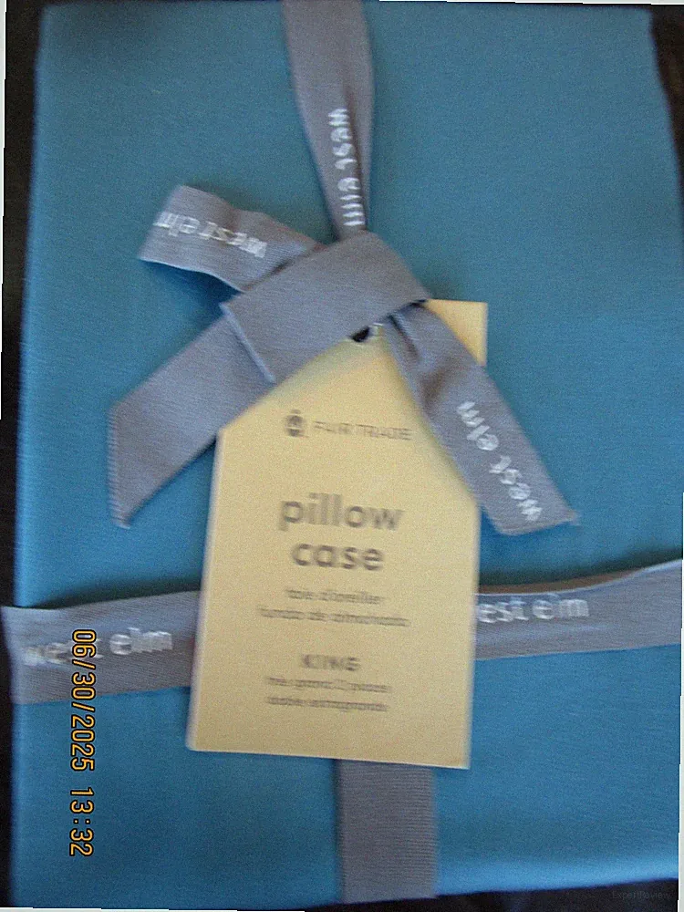 2 West Elm Tencel King pillowcases blue teal New w tag