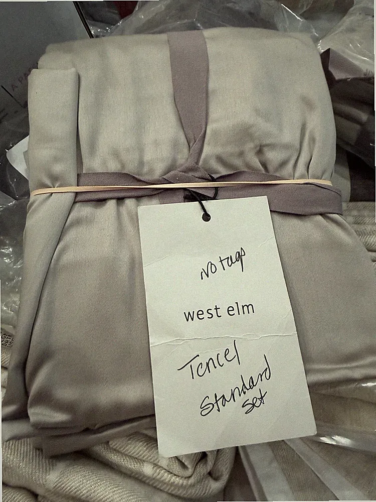 2 West Elm Tencel standard platinum shams New w tag