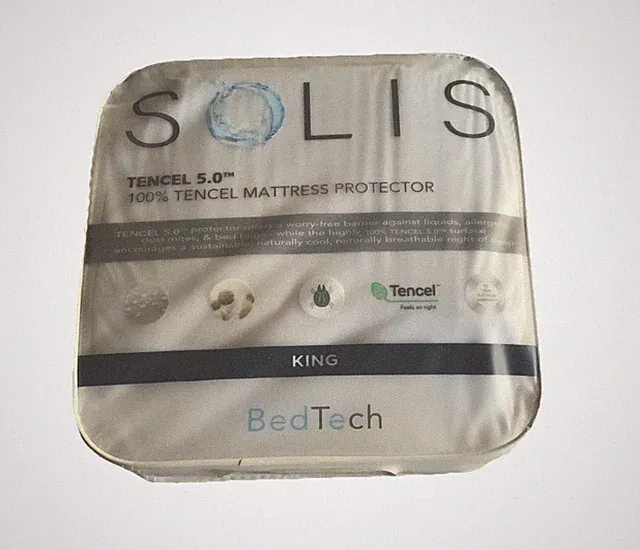 Bed Tech Solis 100% Tencel 5.0 Waterproof KING Mattress Protector 6"-18" Deep Wh