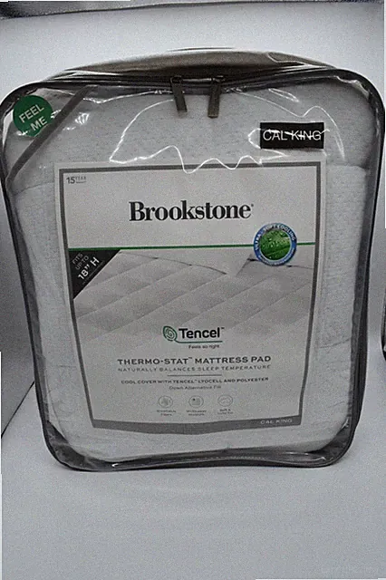BROOKSTONE THERMO-STAT NATURALLY BALANCE SLEEP MATTRESS PAD TENCEL, NEW