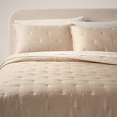 Full/Queen Luxe TENCEL Lyocell Comforter and Sham Set Khaki - Threshold