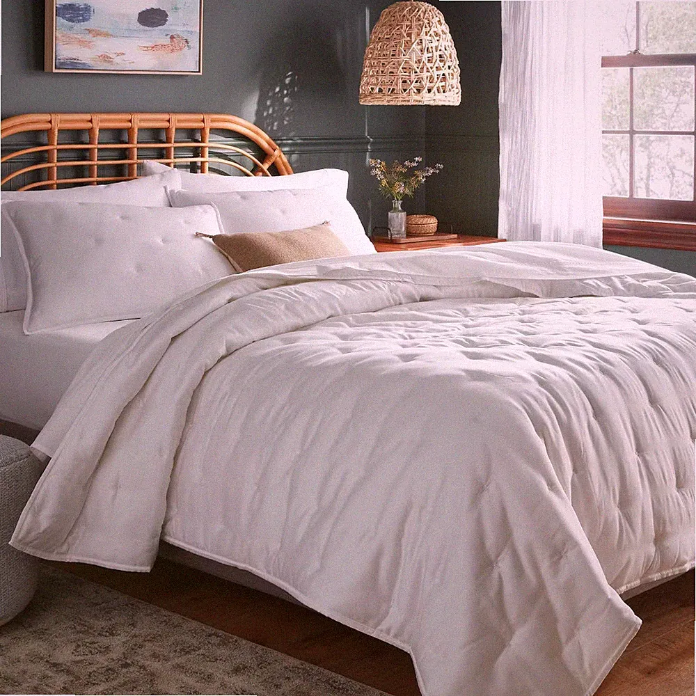 Full/Queen TENCEL Comforter and Sham Set White - Threshold: OEKO-TEX