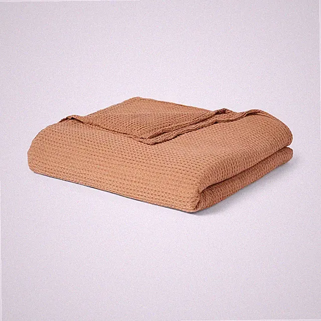 Full/Queen TENCEL Lyocell Waffle Bed Blanket Brown - Threshold