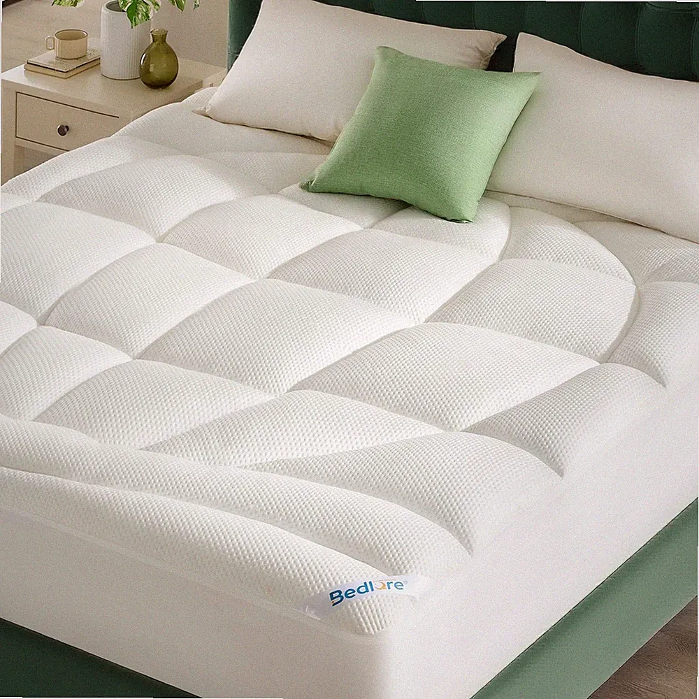 King Mattress Topper, Thick Tencel™ Blend Pillow Top Mattress Pad, Soft and B...