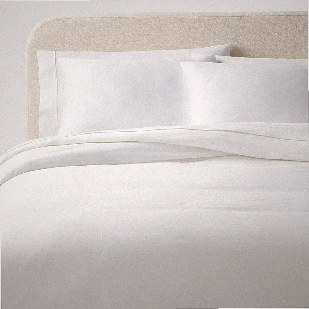 King TENCEL Duvet Cover and Sham Set White - Threshold