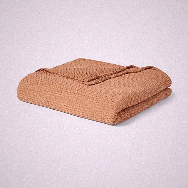 King TENCEL Lyocell Waffle Bed Blanket Brown - Threshold: OEKO-TEX