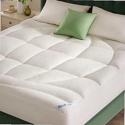 Mattress Topper, Thick Tencel Blend Pillow Top Mattress Pad, Soft King White