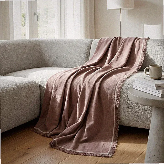 Odin Waffle Throw Blanket with Tassels - 50x66 Inch - 100% Turkish Cotton Ten...