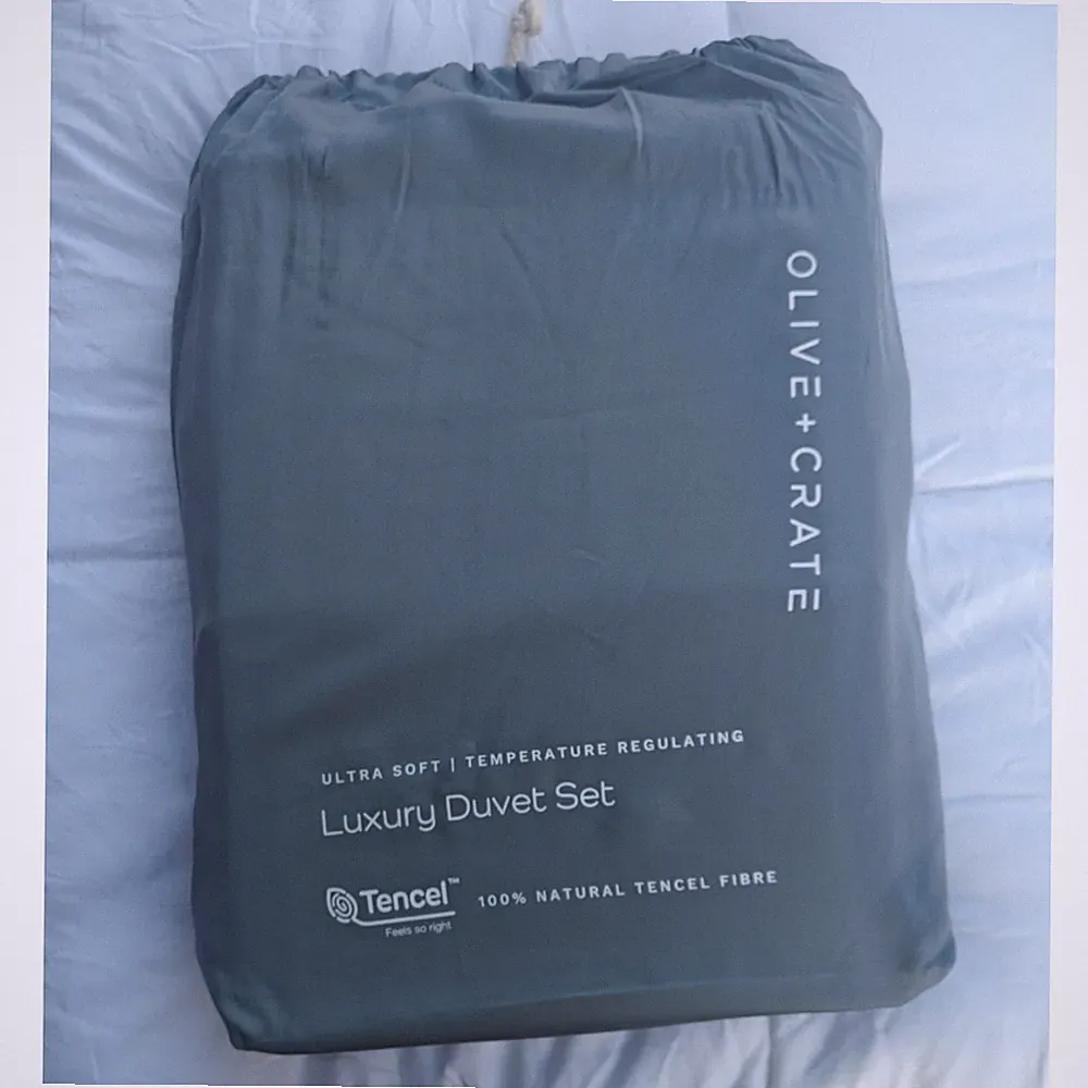 Olive & Crate QUEEN Luxury Duvet Cover– Basalt Blue – TENCEL™ Ultra Soft Bedding