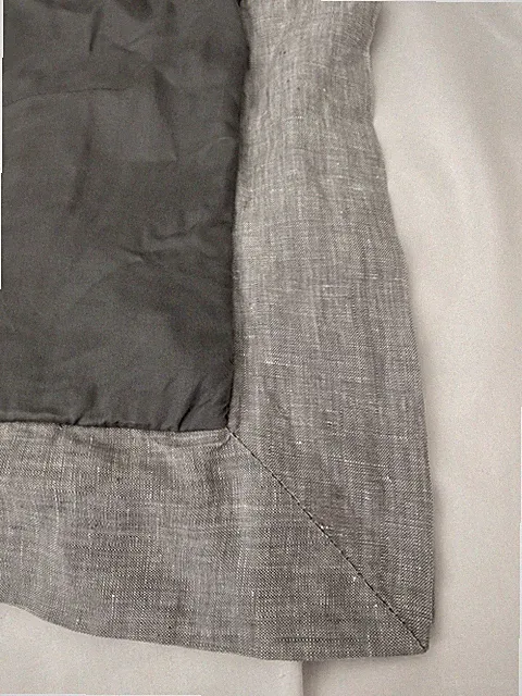 Pottery Barn Silky Soft Tencel Lyocell Queen Duvet Cover Flax Linen Trim Gray