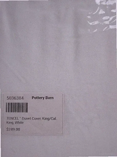 Pottery Barn TENCEL™ Lyocell Duvet Cover, King Cal/King 92" x 108" White New