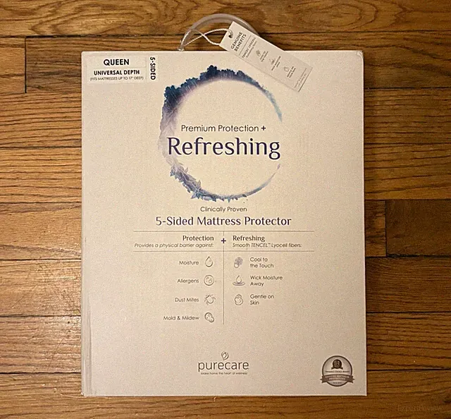Purecare Premium Protection Refreshing 5-Sided Mattress Protector Tencel Queen