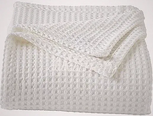 Waffle Weave King Size Blanket - 100% Tencel Cotton Cal-King (96X108) White