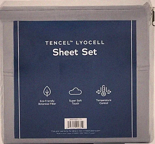 Weekender Tencel Lyocell Full Slat Grey Sheet Set Malouf