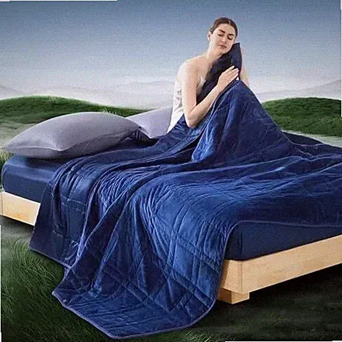 Weighted Blanket King Size King | 88''x104'' - 30LBS Navy Blue丨tencel/Velvet