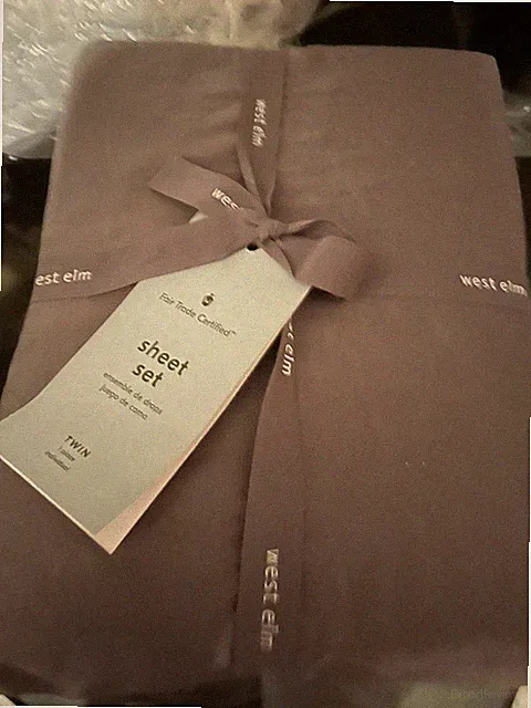 West Elm Brushed Tencel twin sheet set slate New w tag