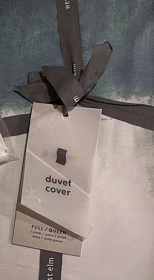 West Elm Tencel Abstract Landscape Duvet Cover full queen New w tags