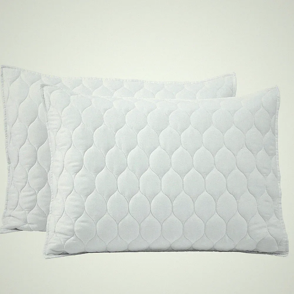 White Standard Pillow Shams Breathable Home Bedding 100% Tencel 2 Count New